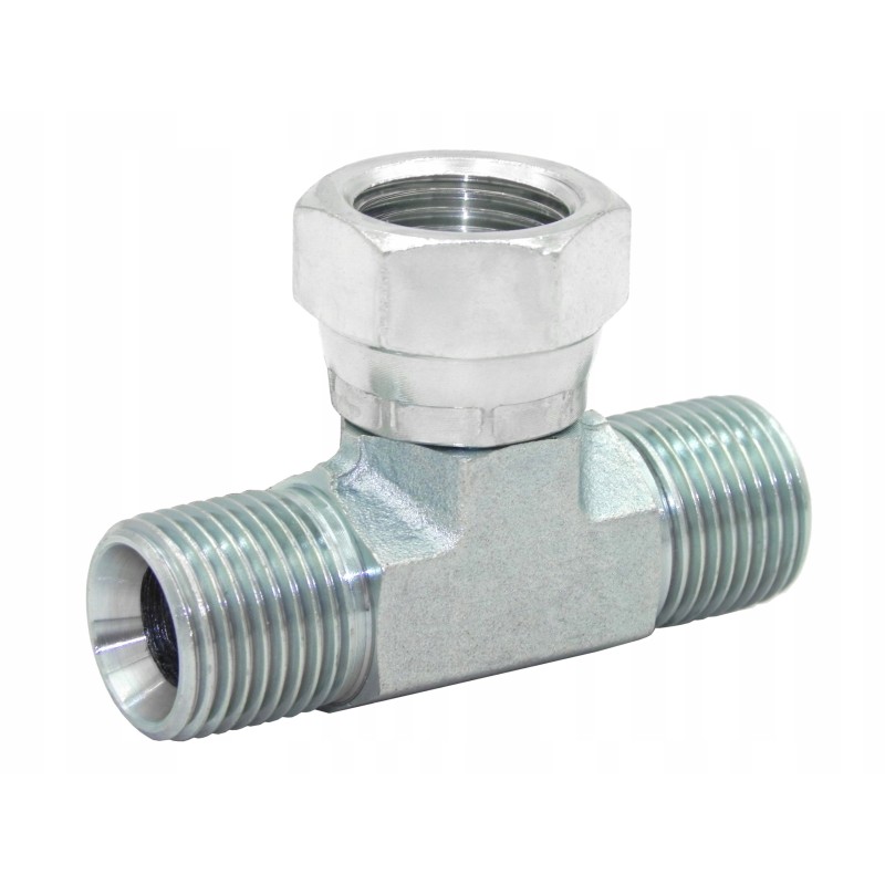 Hydraulic tee connector 1 2 with nut