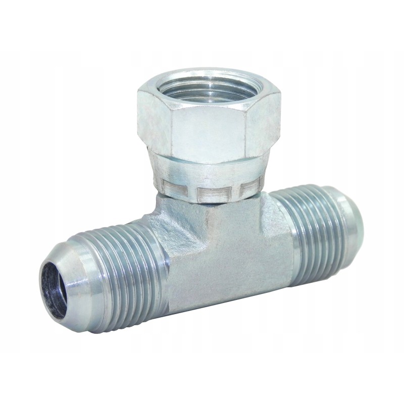 Hydraulic tee unf 3 4 with sae jic nut