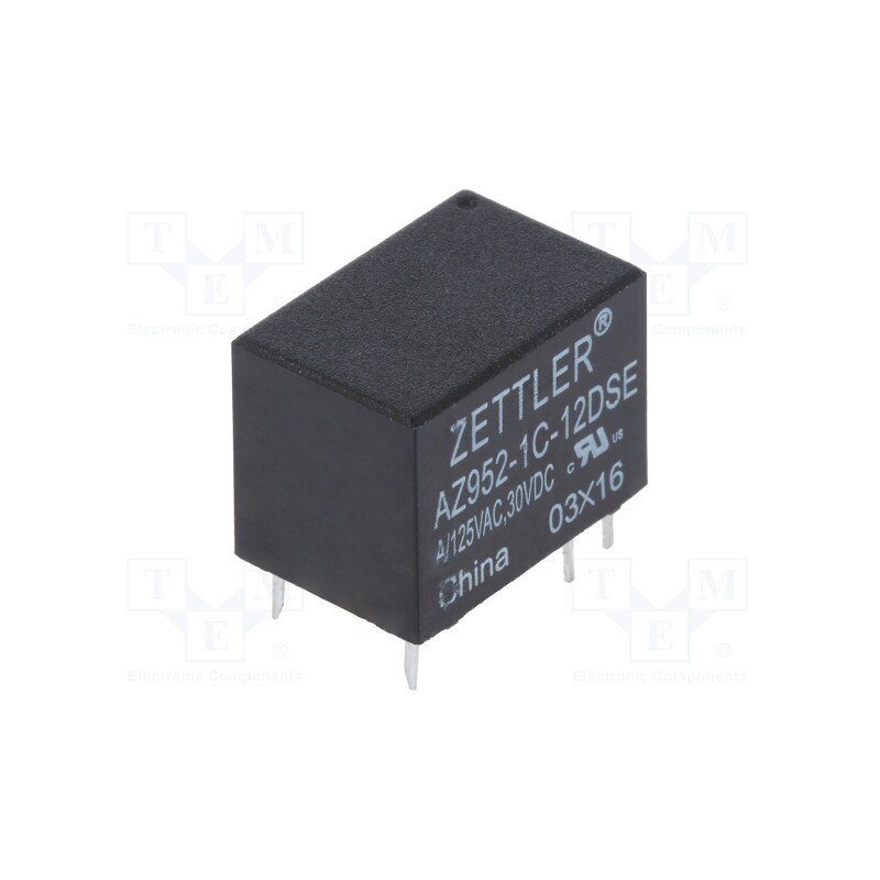 2 pcs x ZETTLER - AZ952-1C-12DSE - Relay: electromagnetic, SPDT, Ucoil: 12VDC, 1A, 1A/125VAC, 1A/30VDC