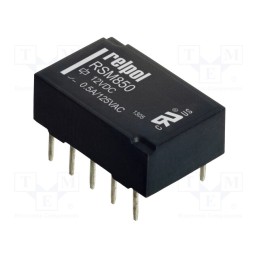 1 pcs x RELPOL - RSM850-6112-85-1012 - Relay: electromagnetic, DPDT, Ucoil: 12VDC, 2A, 0.5A/125VAC, THT