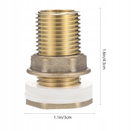 Bulkhead connector brass adapter 2 pcs