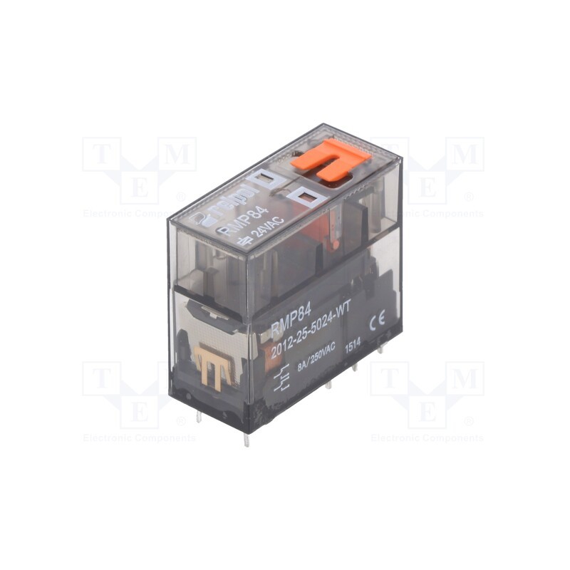 1 pcs x RELPOL - RMP84-2012-25-5024-WT - Relay: electromagnetic, DPDT, Ucoil: 24VAC, 8A, 8A/250VAC, 8A/24VDC