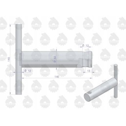 Lower hitch fork pin c 360 original urs