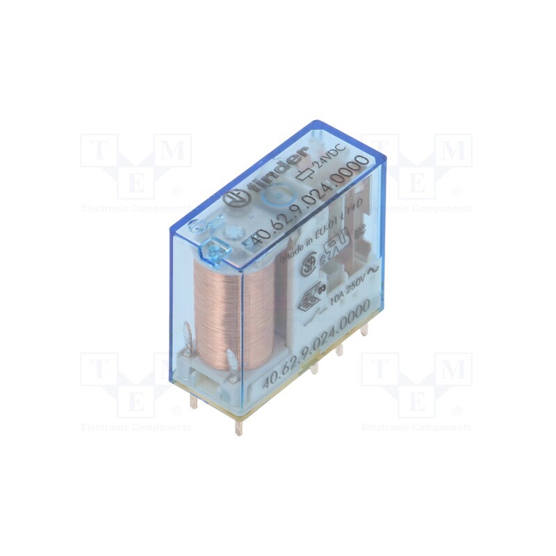 1 pcs x FINDER - 40.62.9.006.0000 - Relay: electromagnetic, DPDT, Ucoil: 6VDC, Icontacts max: 20A, 55Ω