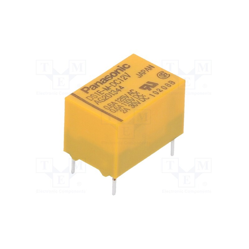1 pcs x PANASONIC - DS1EM12J - Relay: electromagnetic, SPDT, Ucoil: 12VDC, 2A, max.250VAC, PCB