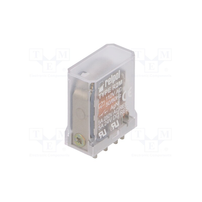 1 pcs x RELPOL - R2M-2012-23-5110 - Relay: electromagnetic, DPDT, Ucoil: 110VAC, Icontacts max: 10A