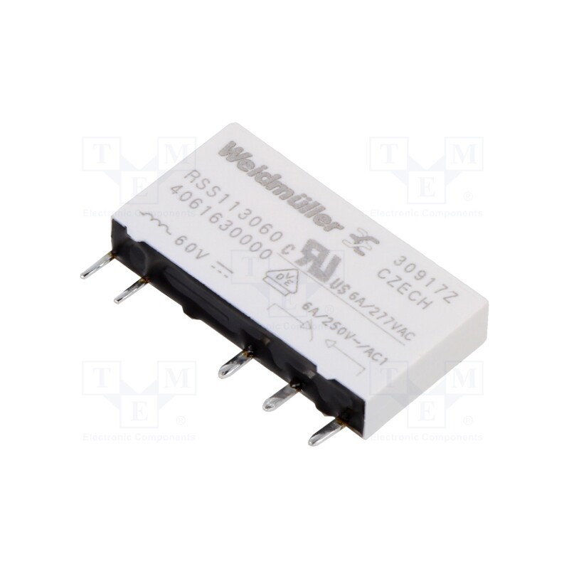 1 pcs x WEIDMu00dcLLER - 4061630000 - Relay: electromagnetic, SPDT, Ucoil: 60VDC, 6A, max.250VAC, socket