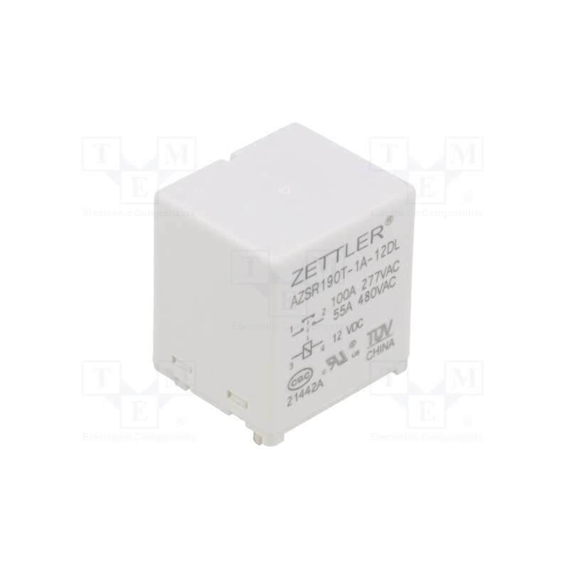 1 pcs x ZETTLER - AZSR190T-1A-12DL - Relay: electromagnetic power, SPST-NO, Ucoil: 12VDC, 100A, PCB