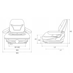 Forklift seat, operator belt sensor