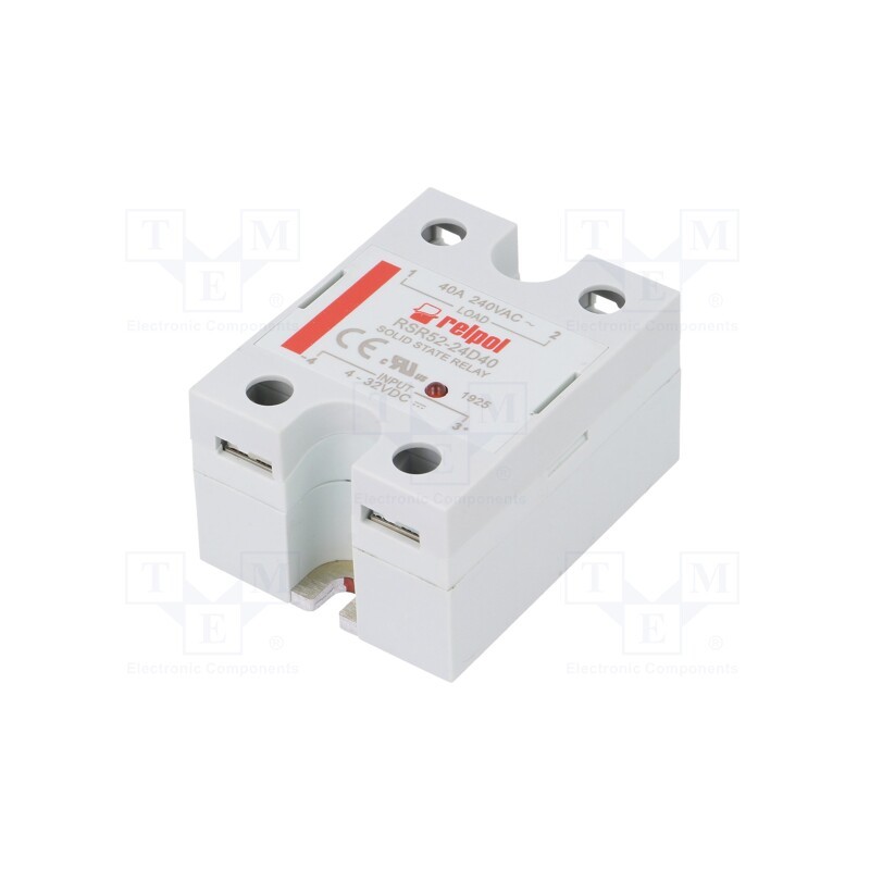 1 pcs x RELPOL - RSR52-24D40 - Relay: solid state, Ucntrl: 4÷32VDC, 40A, 48÷280VAC, -30÷80°C, IP20