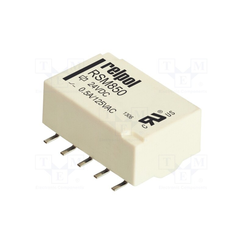 1 pcs x RELPOL - RSM850-6112-8M-1024 - Relay: electromagnetic, DPDT, Ucoil: 24VDC, 2A, 0.5A/125VAC, SMD