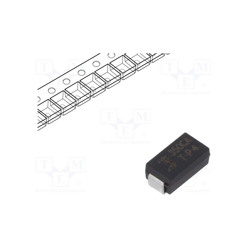 5 pcs x DIOTEC SEMICONDUCTOR - P4SMA350CA - Diode: TVS, 400W, 350V, 830mA, bidirectional, ±5%, SMA,