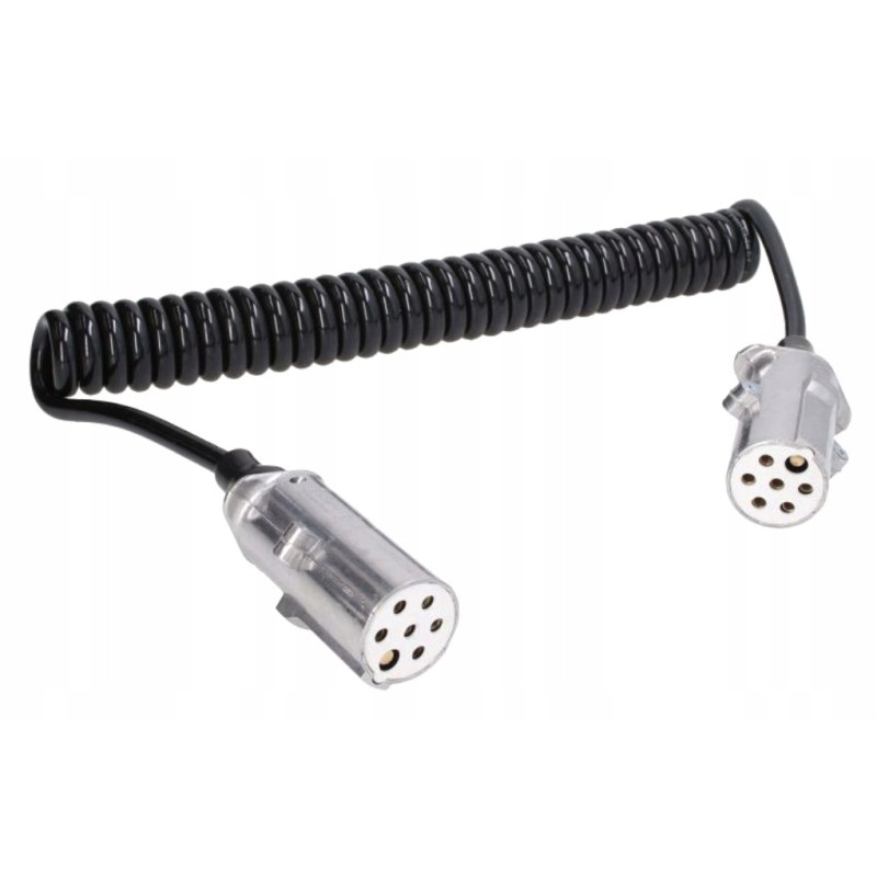 Spiral electric cable, aluminum plug, 7 pins