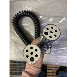 Spiral electric cable, aluminum plug, 7 pins