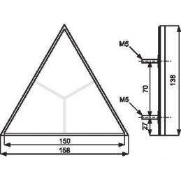 Screw-on reflective triangle