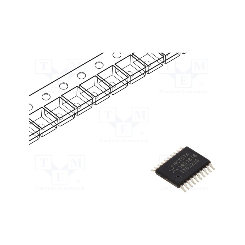 1 pcs x NEXPERIA - 74HCT574PW,118 - IC: digital, D flip-flop, Ch: 8, CMOS,TTL, SMD, TSSOP20,
