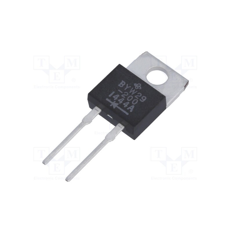 1 pcs x VISHAY - BYW29-200-E3/45 - Diode: rectifying, THT, 200V, 8A, , Ifsm: 100A, TO220AC, 25ns