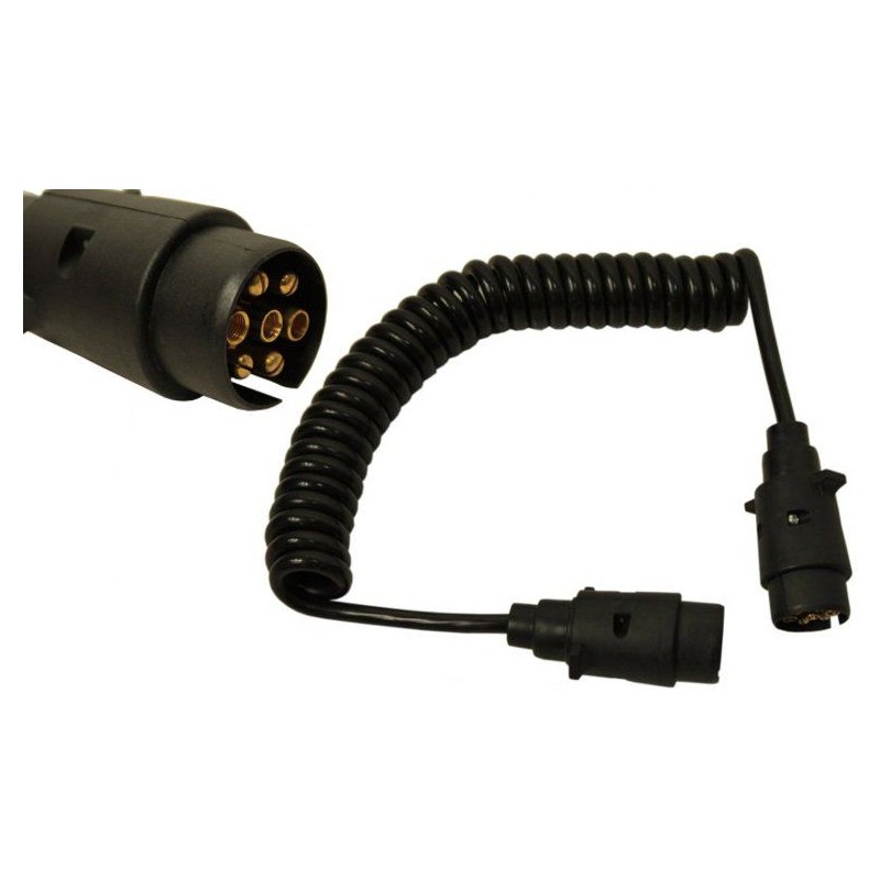 Spiral electric cable 3 5 m 7 wires trailer