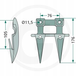 Double bayonet with stalk and bison guide from 056