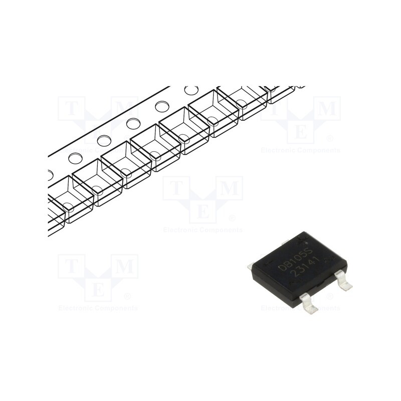 5 pcs x SMC DIODE SOLUTIONS - DB105STR - Bridge rectifier: single-phase, Urmax: 600V, If: 1A, Ifsm: 45A, DBS