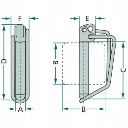 Pin clip 96mm 60mm 23mm 75mm rubig