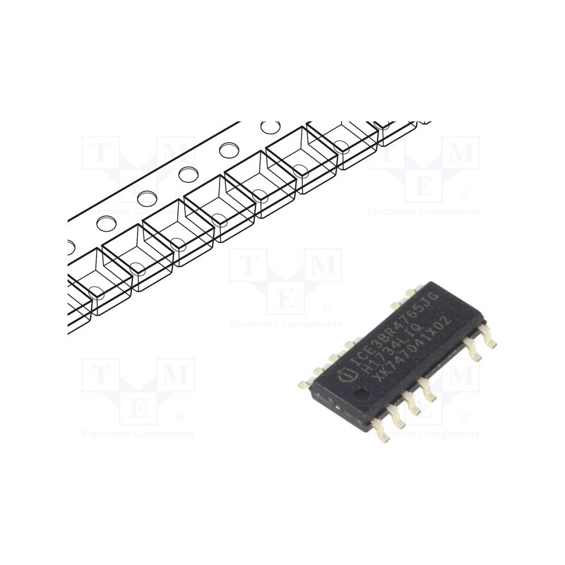 1 pcs x INFINEON TECHNOLOGIES - ICE3BR4765JGXUMA1 - IC: PMIC, PWM controller, 2.32A, 65kHz, Ch: 1, PG-DSO-12, flyback