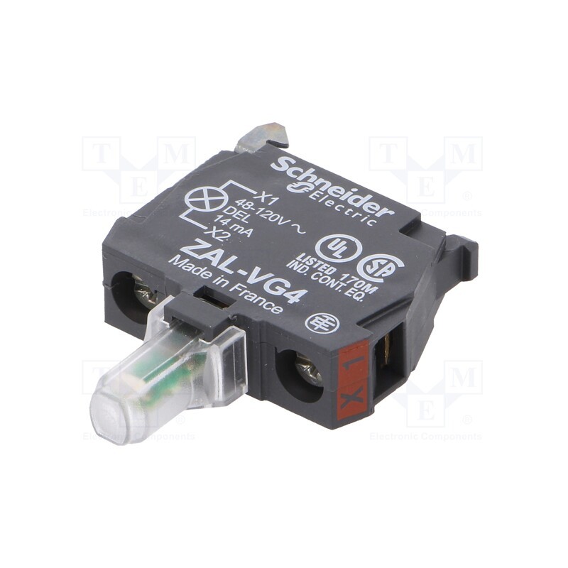 1 pcs x SCHNEIDER ELECTRIC - ZALVG4 - Illuminating unit, 22mm, Harmony XB4, -25÷70°C, Illumin: LED, red
