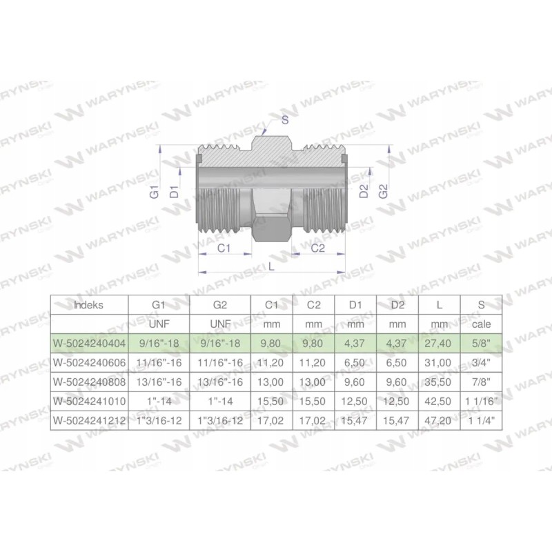 Inch hydraulic connector bb 9 16 orfs un