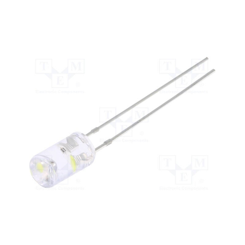 2 pcs x OPTOSUPPLY - OSW5DF5MC1B - LED, 5mm, white cold, blinking, 330÷500mcd, 120°, 3÷5V, 1.5Hz