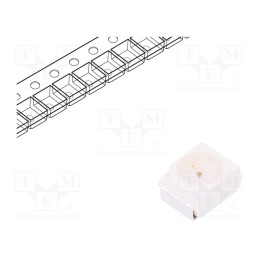 5 pcs x BROADCOM (AVAGO) - HSMD-A100-J00J1 - LED, SMD, 3528,PLCC2, orange, 4.5÷15mcd, 3.5x2.8x1.9mm, 120°, 20mA