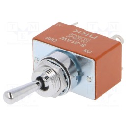 1 pcs x NKK SWITCHES - S21AW - Switch: toggle, Pos: 2, DPST, ON-OFF, 15A/250VAC, 15A/30VDC, panel