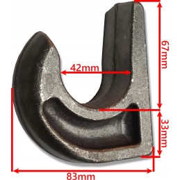 Strong Euroframe hook of the loader bucket, diameter 40, weldable
