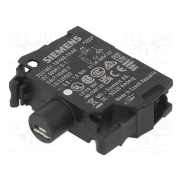 1 pcs x SIEMENS - 3SU1401-1BH60-1AA0 - Illuminating unit, 22mm, 3SU1.5, -25÷70°C, Illumin: LED, front