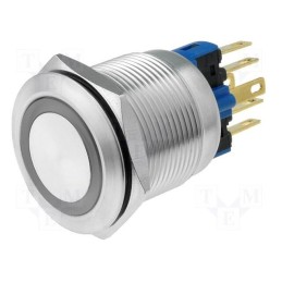 1 pcs x ONPOW - GQ22-11ZE/B/12V - Switch: vandal resistant, Pos: 2, SPST-NO + SPST-NC, 3A/220VAC