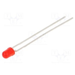 2 pcs x VISHAY - TLUR4400 - LED, 3mm, red, 4÷15mcd, 30°, Front: convex, 2÷3V, No.of term: 2