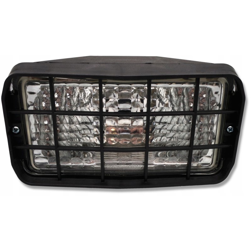 Rectangular work lamp with halogen grid and handle