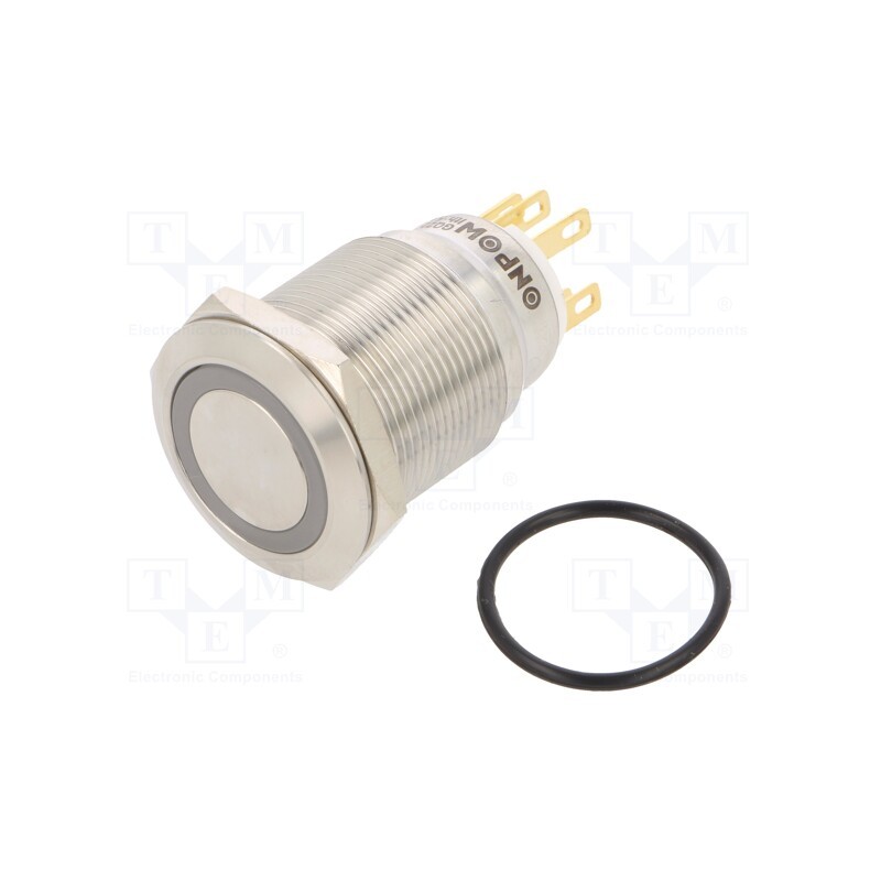 1 pcs x ONPOW - LAS1GQ22-11ZE/R/12V/S - Switch: vandal resistant, Pos: 2, SPDT, 3A/220VAC, 5A/24VDC, IP65