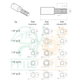 Reduction of the PTO shaft shaft fi oe 25 with an 8 mm wedge