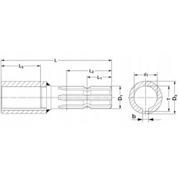 Reduction of the PTO shaft shaft fi oe 25 with an 8 mm wedge