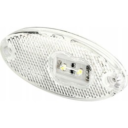 LED marker lamp, oval, 12 24v, white, screw-on