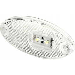 LED marker lamp, oval, 12 24v, white, screw-on
