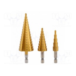 1 set x Hu00d6GERT TECHNIK - HT6D325 - Drill set, step,conical,multistep, thin tinware