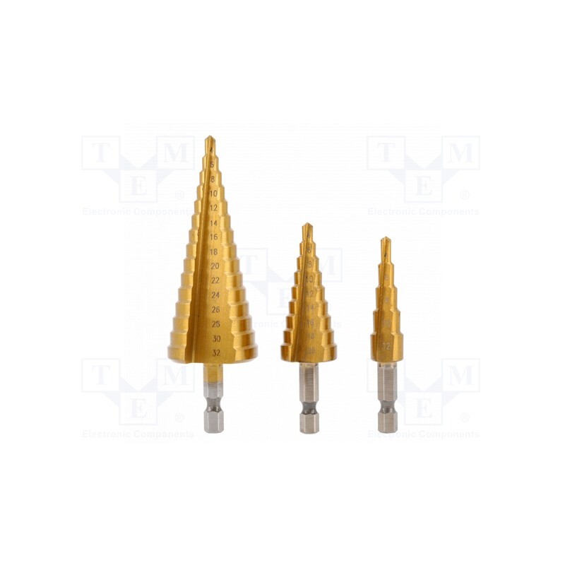 1 set x Hu00d6GERT TECHNIK - HT6D325 - Drill set, step,conical,multistep, thin tinware