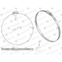 Clamping band 90 110 worm clamp w2 st
