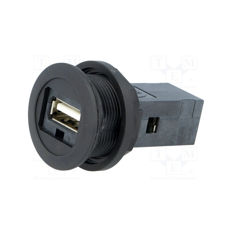 1 pcs x HARTING - 9454521903 - USB socket, 22mm, har-port, -25÷70°C, Ø22.3mm, IP20, black
