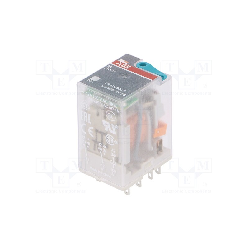 1 pcs x ABB - 1SVR405611R8300 - Relay: electromagnetic, DPDT, Ucoil: 125VDC, Icontacts max: 12A