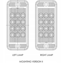 Rectangular combination rear lamp LED 12 24v Kramp