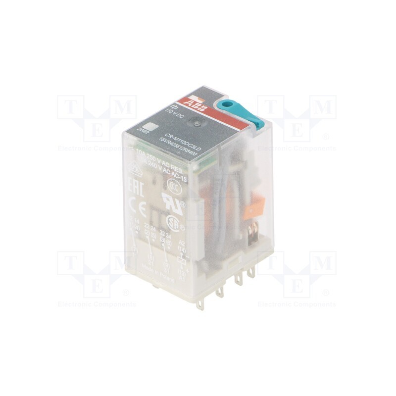1 pcs x ABB - 1SVR405612R8400 - Relay: electromagnetic, 3PDT, Ucoil: 110VDC, Icontacts max: 10A