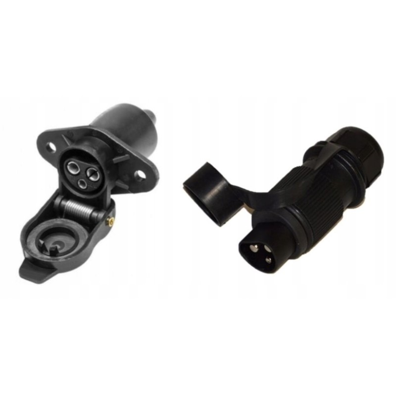 Set of electrical socket, 3 pin trailer plug