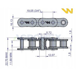Roller chain 12b1 72 links sipma anna warynski